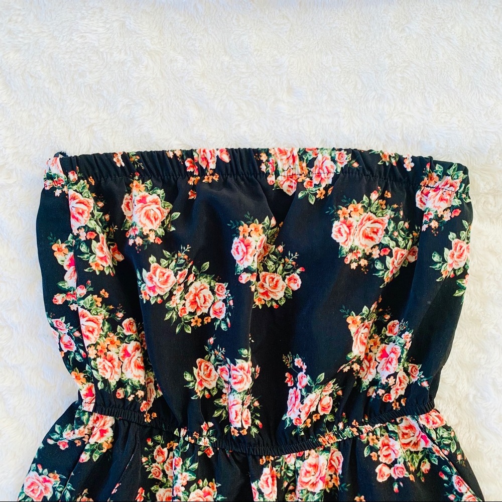 ♡ Forever 21 Floral Strapless Romper
